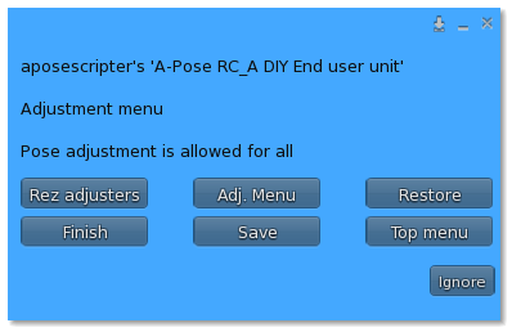 Adjustment menu